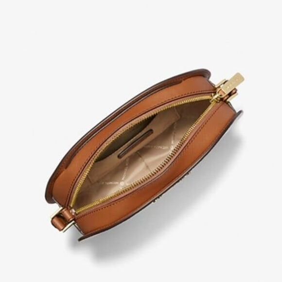 New Michael Kors Jet Set Travel Medium Signature Logo Crossbody Bag Brown - Picture 2 of 3